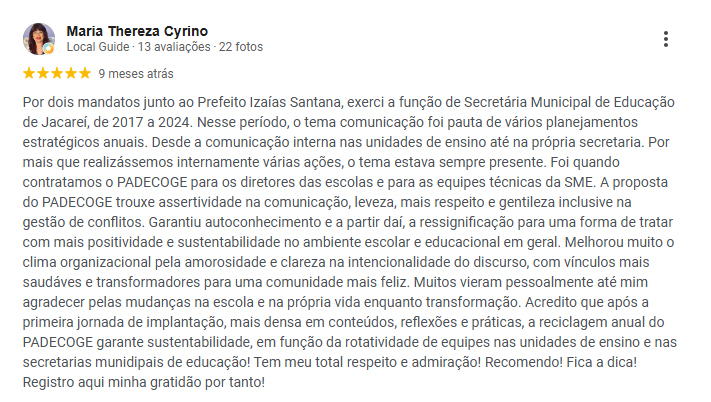 Depoimento Maria Thereza Cyrino